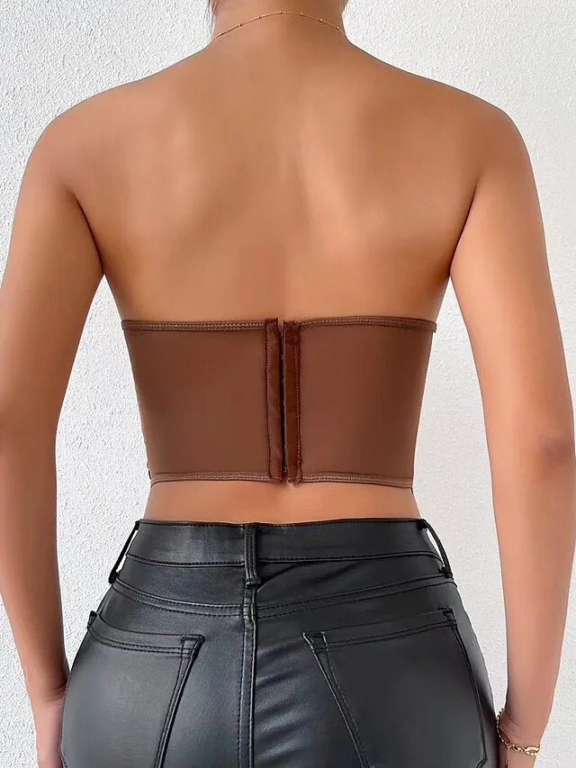 Corset Women's Corset Tops Prom Party & Evening Club Black White Red Sexy Underbust Corset Buckle Tummy Control Lace Summer Spring