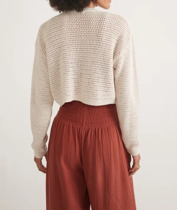 Longline Openwork Knit Cardigan