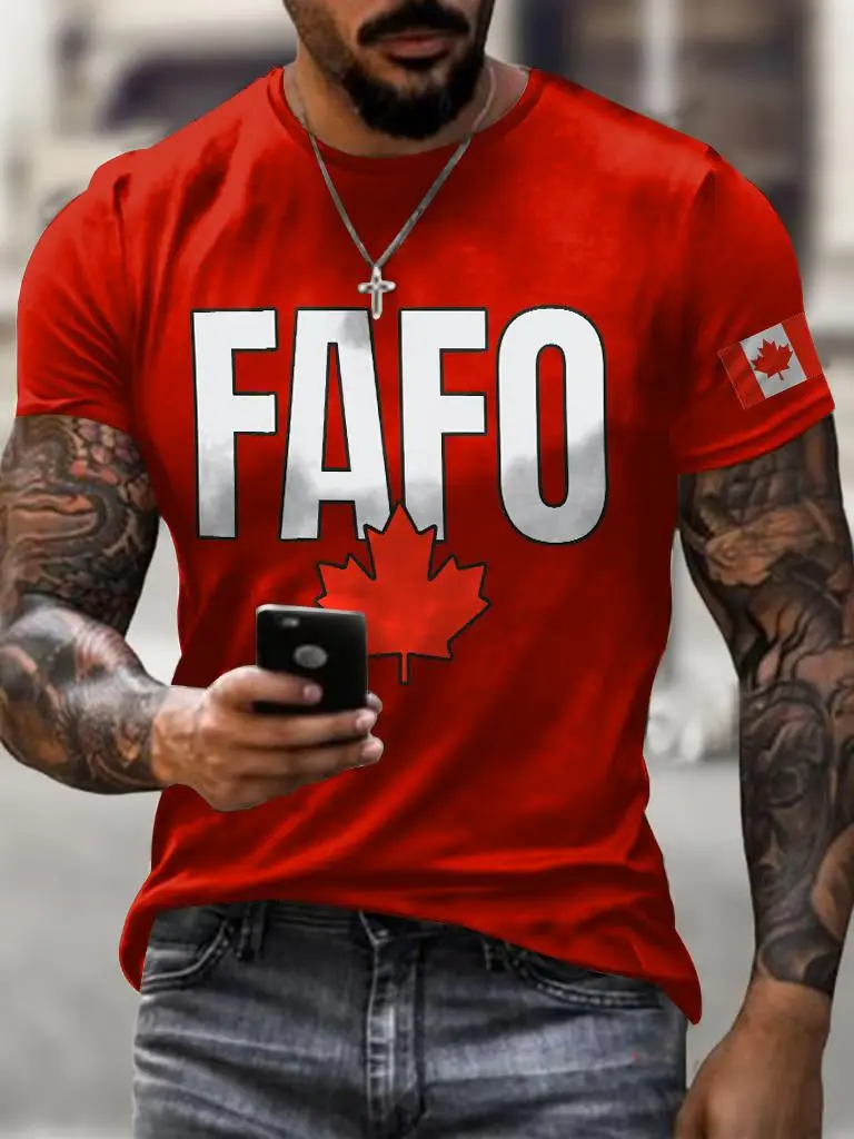 Men'S Retro FAFO Canada Print T-Shirt