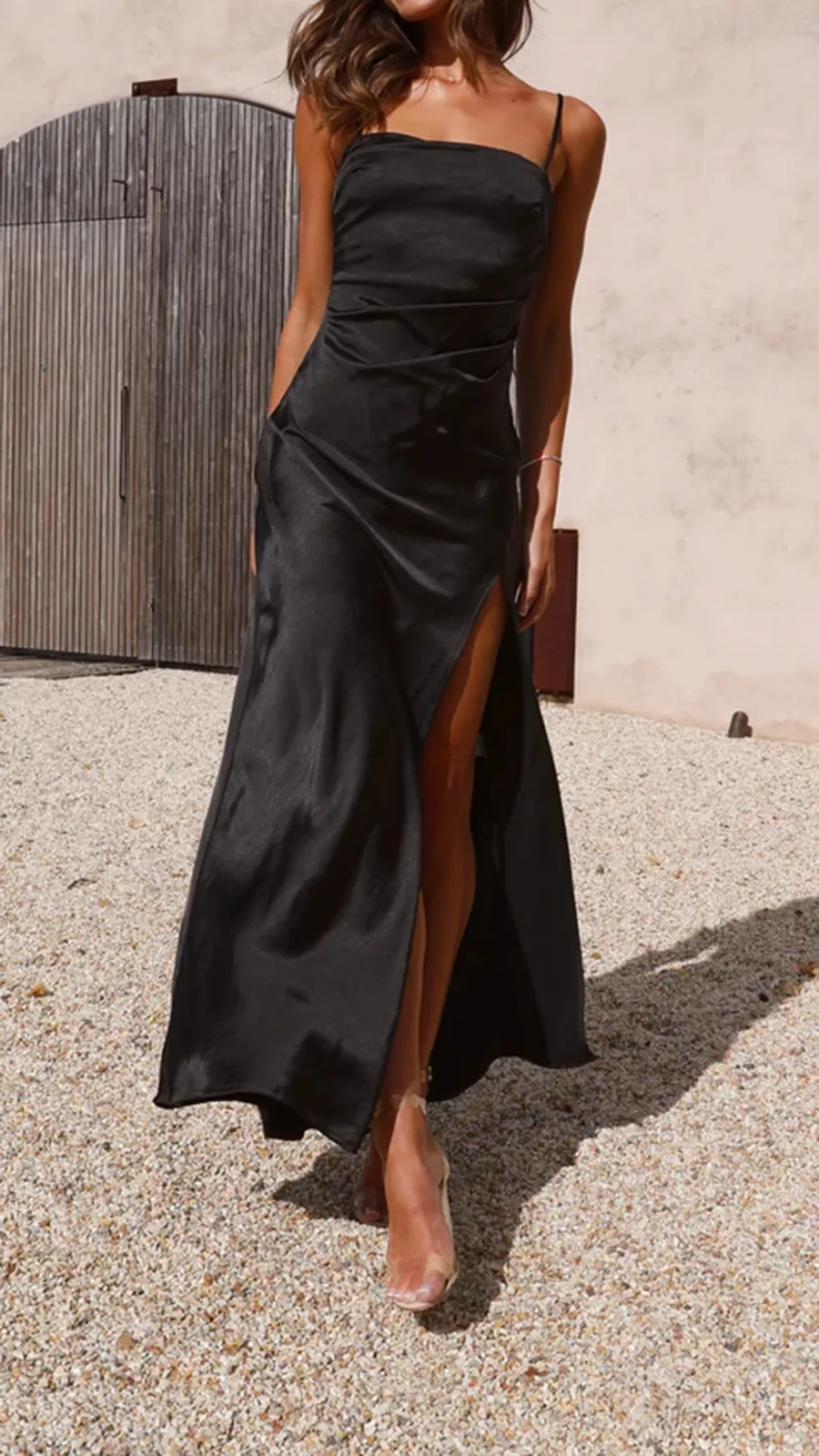 Adjustable Shoulder Straps Maxi Dress