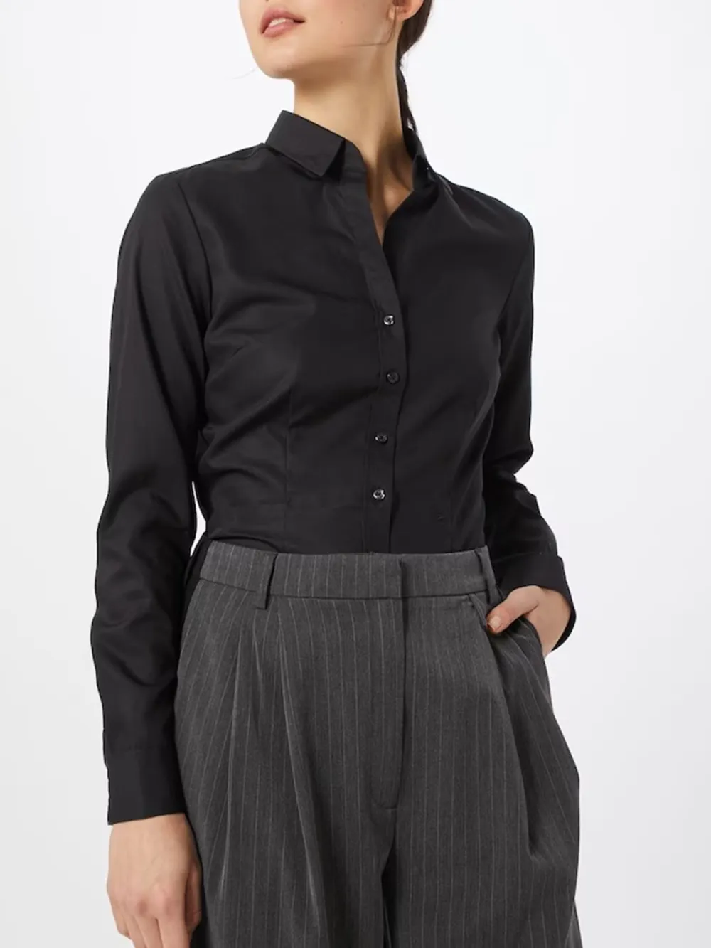 Plain Colored Long Sleeve Casual Style Blouses