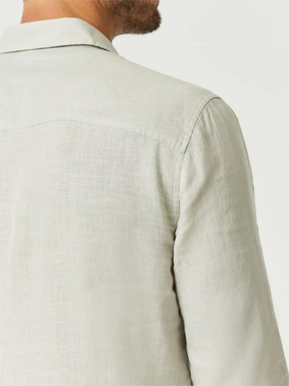 Light Beige Button - Front Men's Shirt