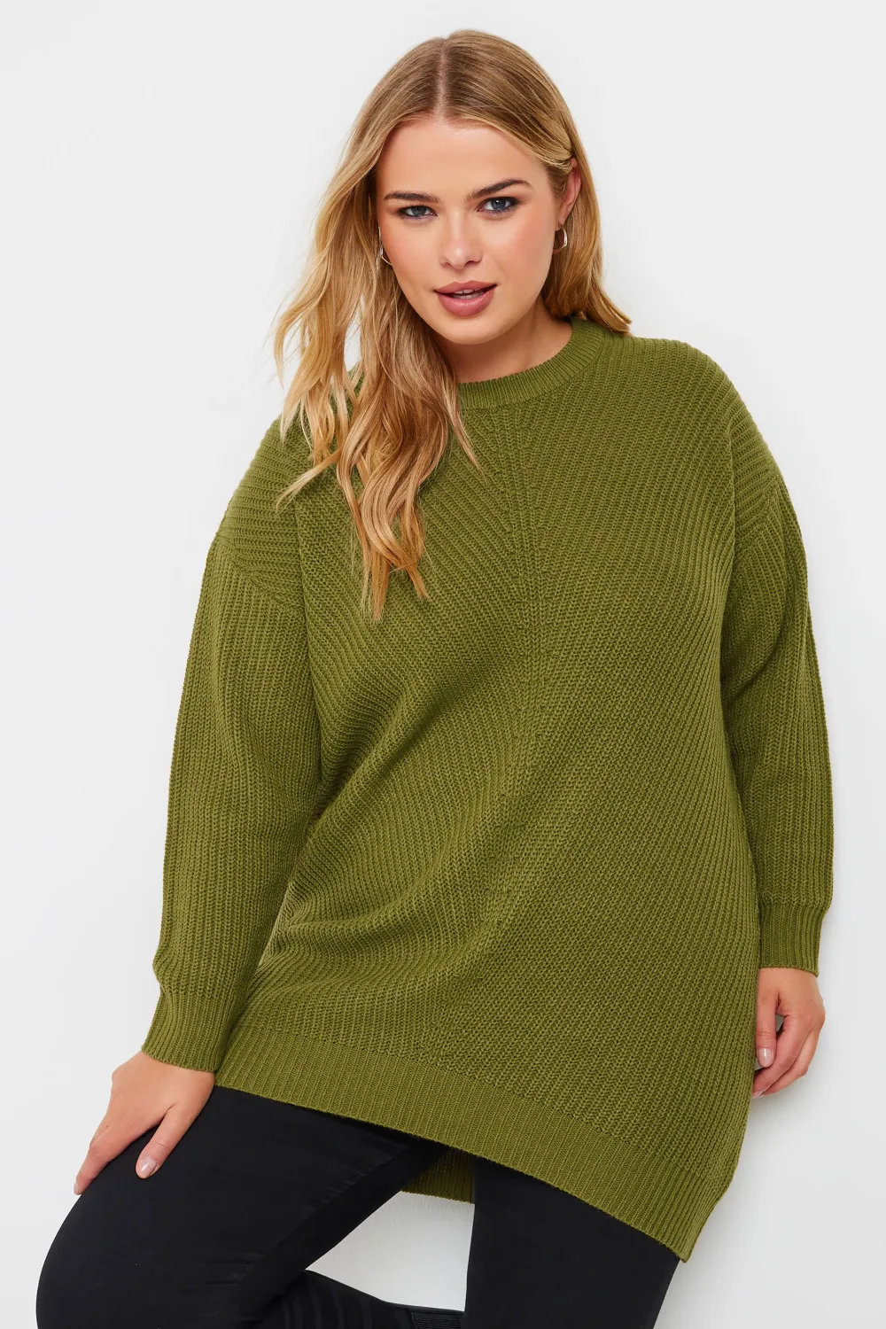 YOURS Curve Black & White Essential Knitted Jumper