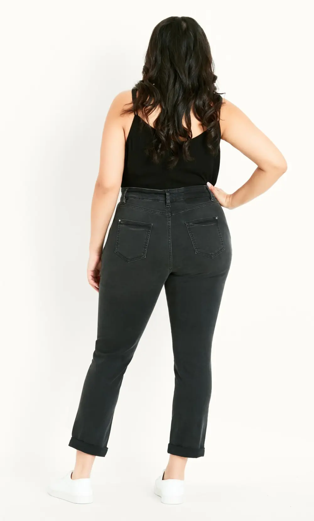 Evans Black Washed Girlfriend Jeans