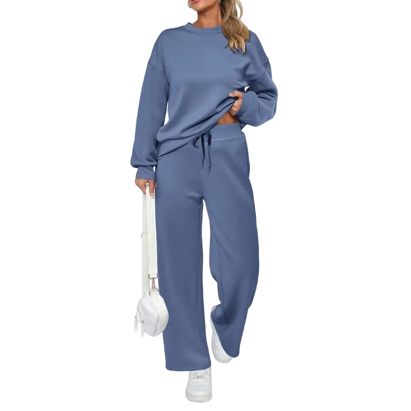 Women's long-sleeved pullover and trousers loungewear set