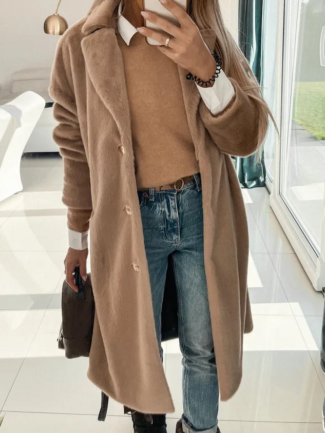 Loose Plain Teddy Jacket