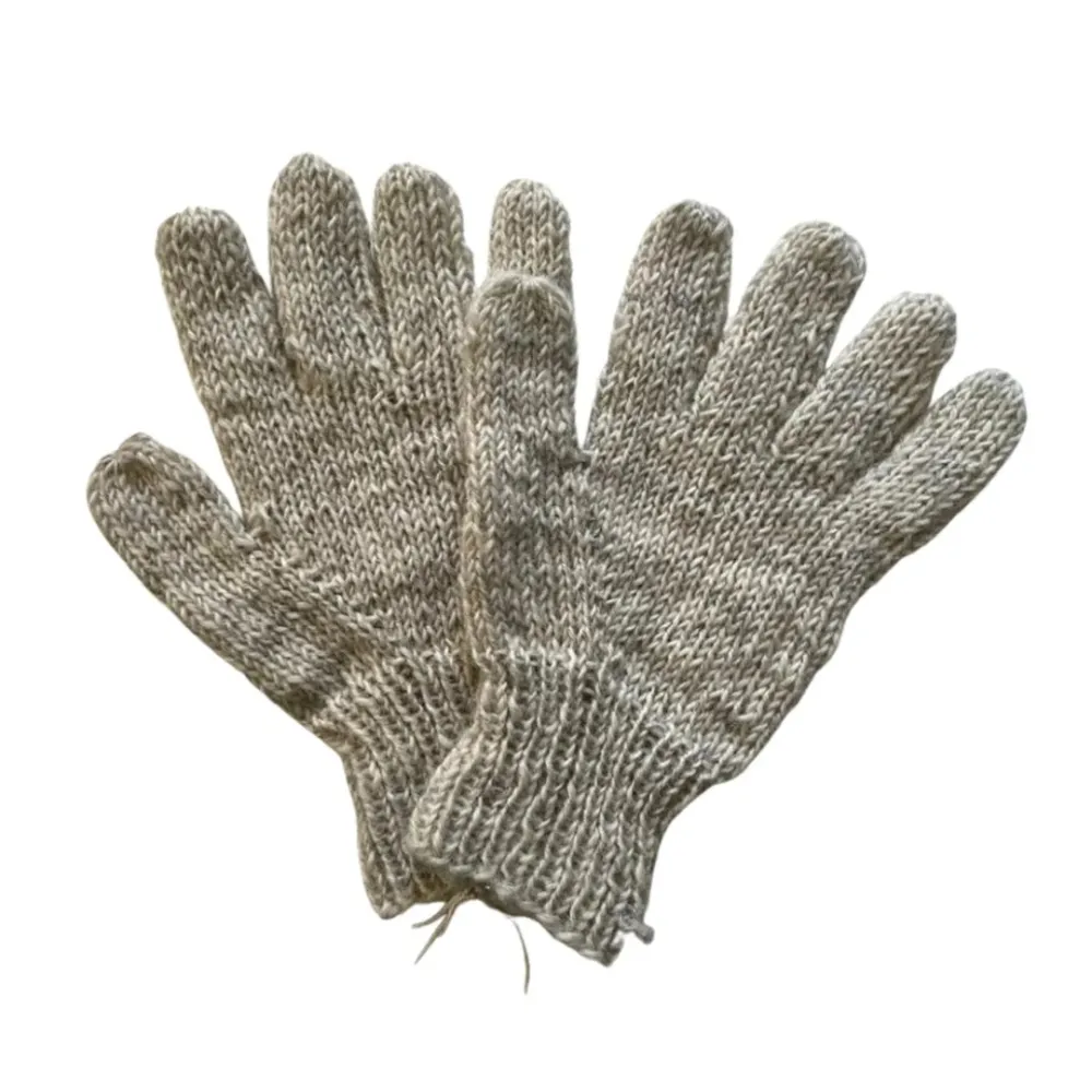 Plain Hand Knitted Wool Gloves