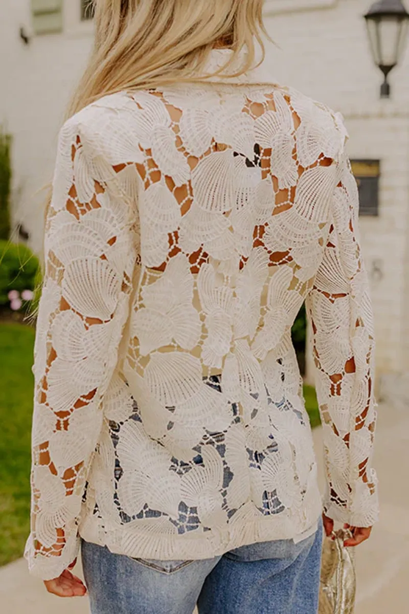 Elegant Design Hollowed-Out Women's Jacket