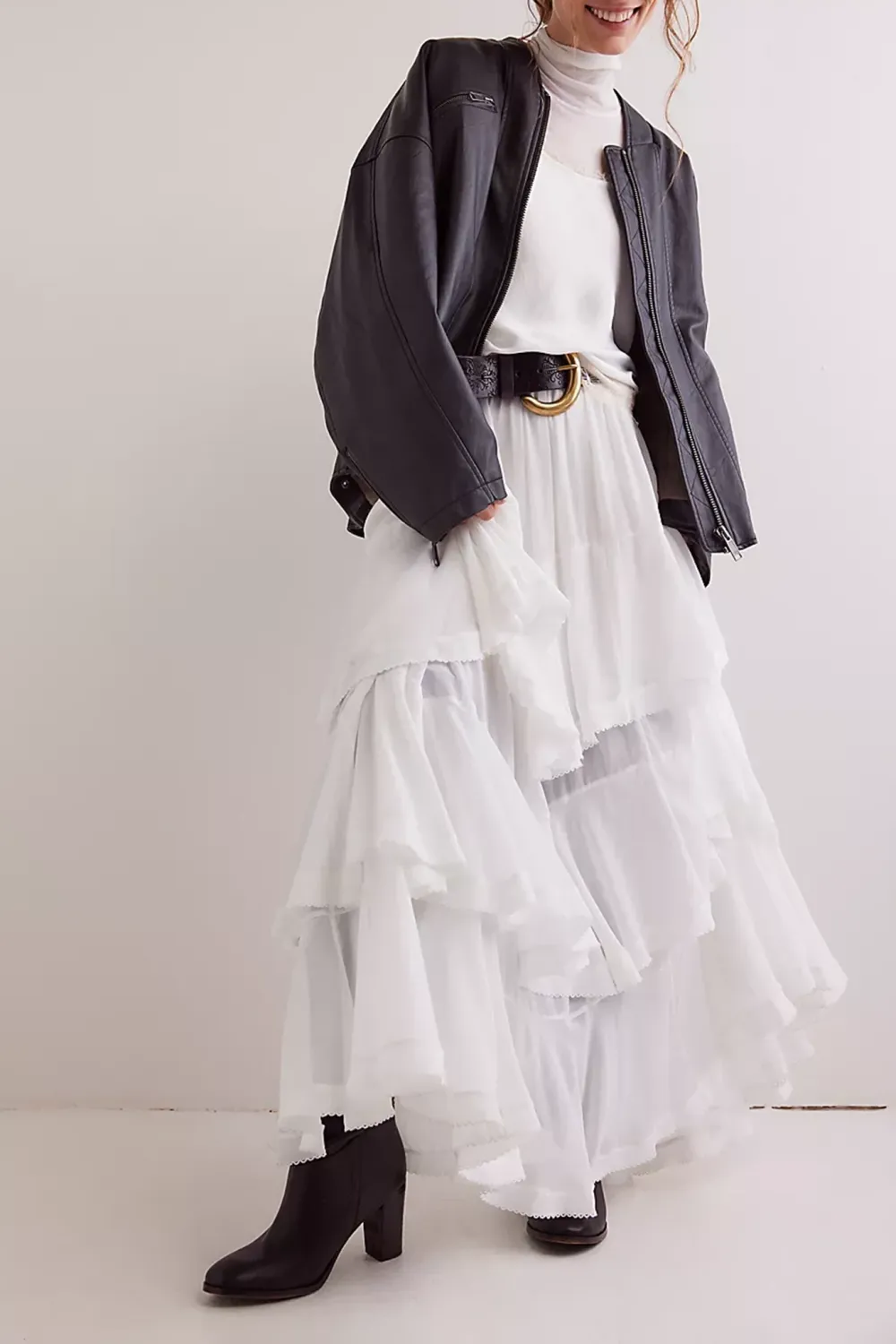 Ruffled Tiered Maxi Skirt