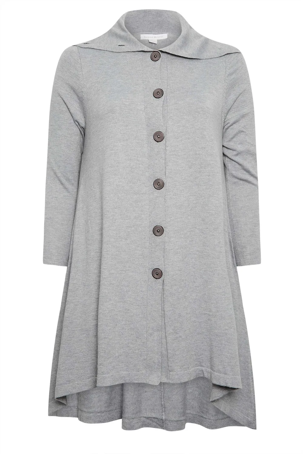 Evans Grey Button Through Longline Cardigan
