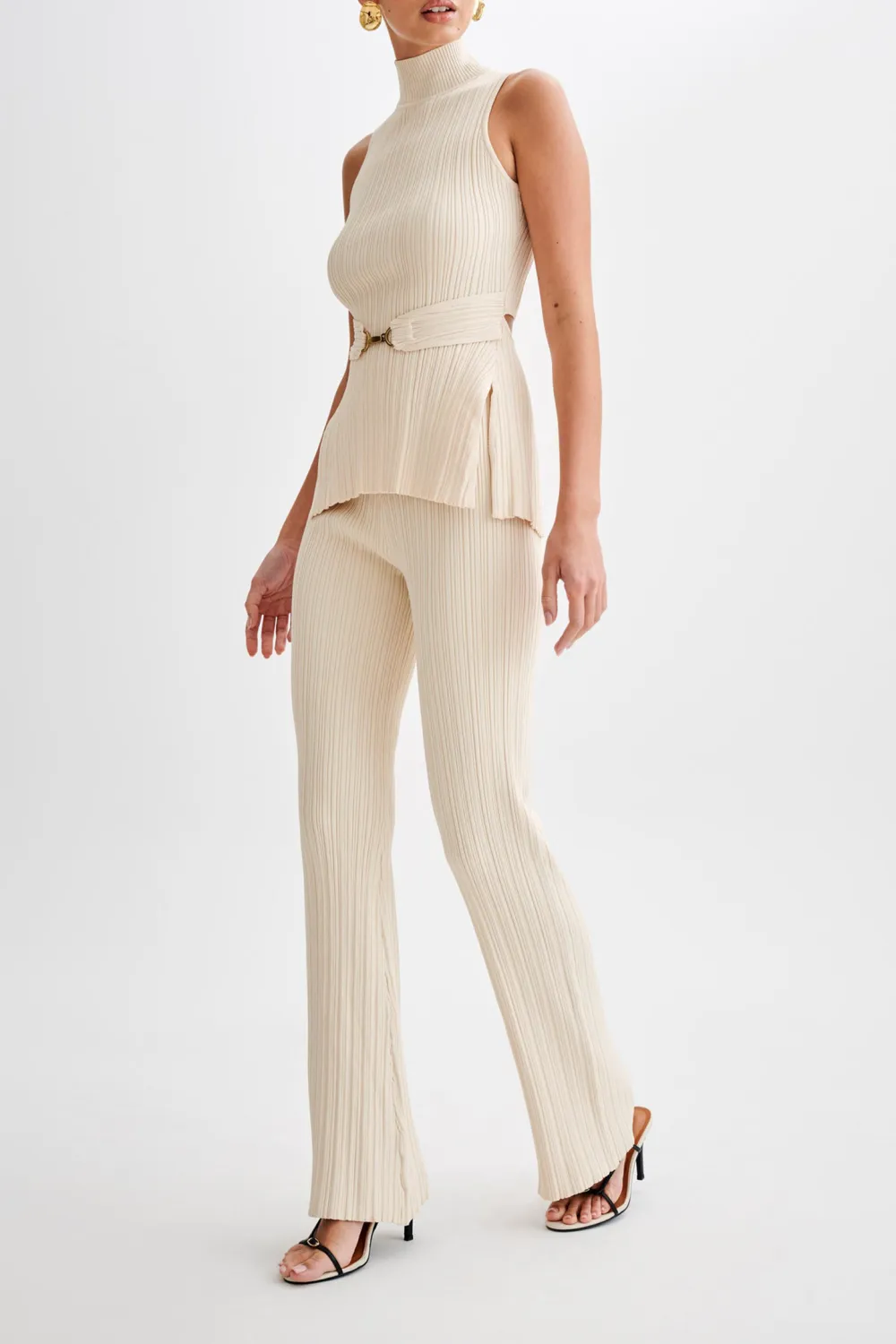 Straight Leg Rib Knit Pant