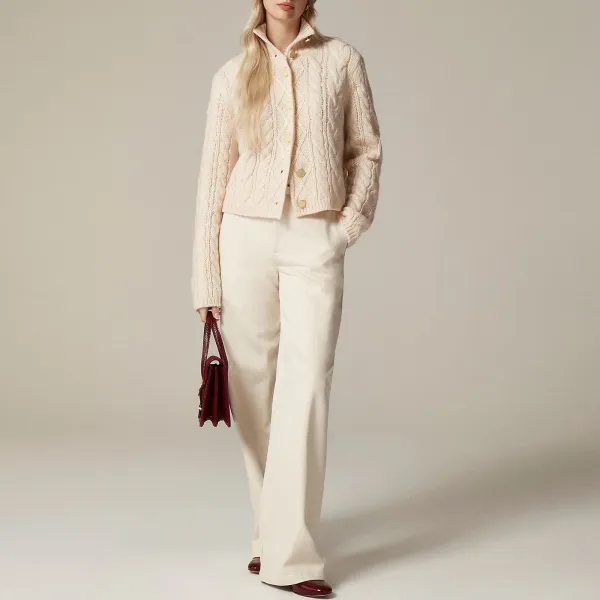 Cable-Knit Turtleneck Cardigans