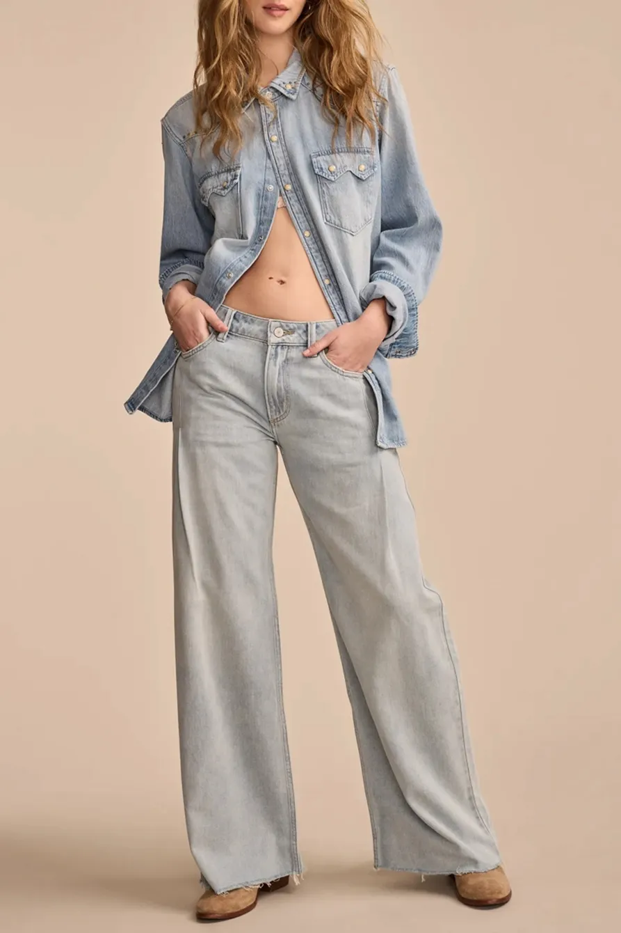 Wide Leg Liquid Denim Luxe Palazzo