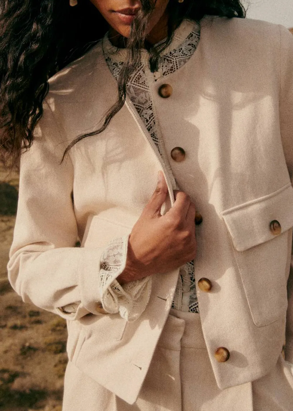 Plain Long Sleeve Jacket