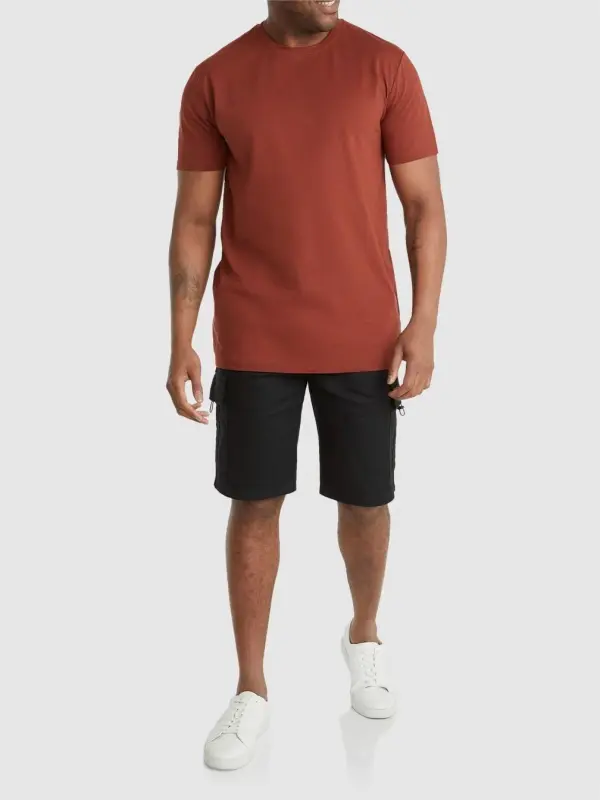 BLACK KNIT CARGO SHORTS
