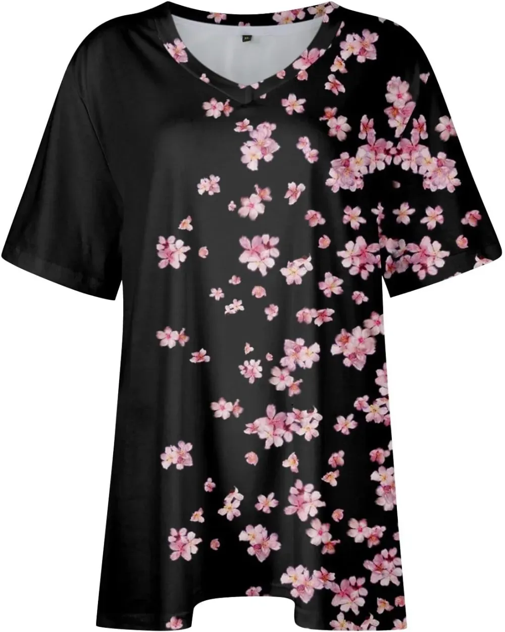 Plus Size Tops for Women Dressy Short Sleeve V Neck Shirts for Women Summer Tops for Women 2024 Floral Print Top