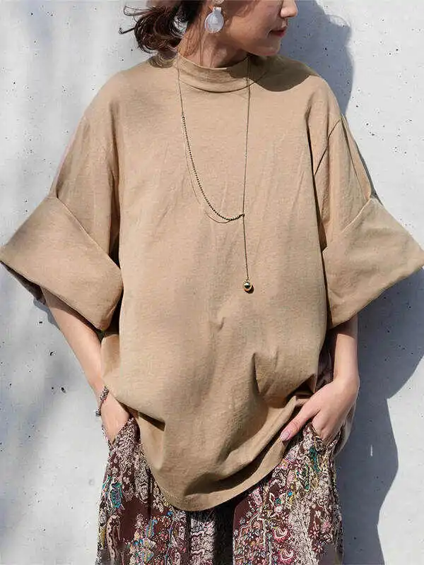Original Solid Color Casual Flared Sleeve Loose T-Shirts