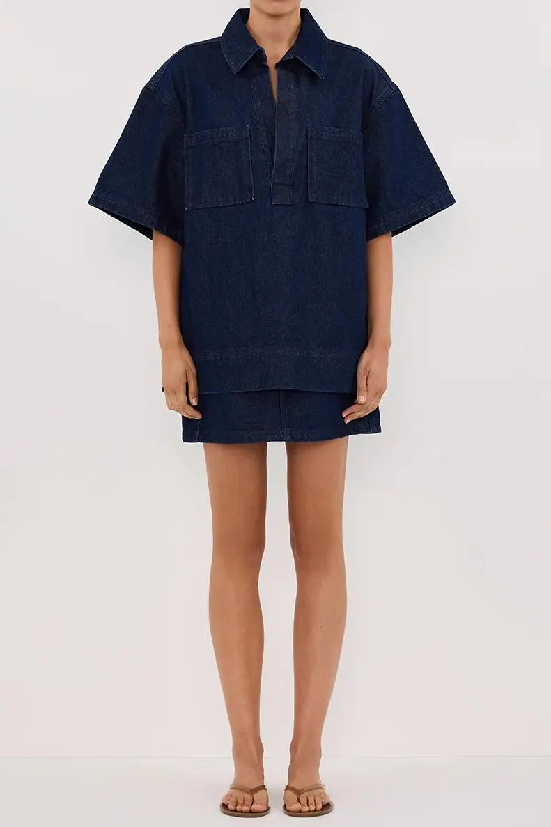 INDIGO DENIM MINI SKIRT