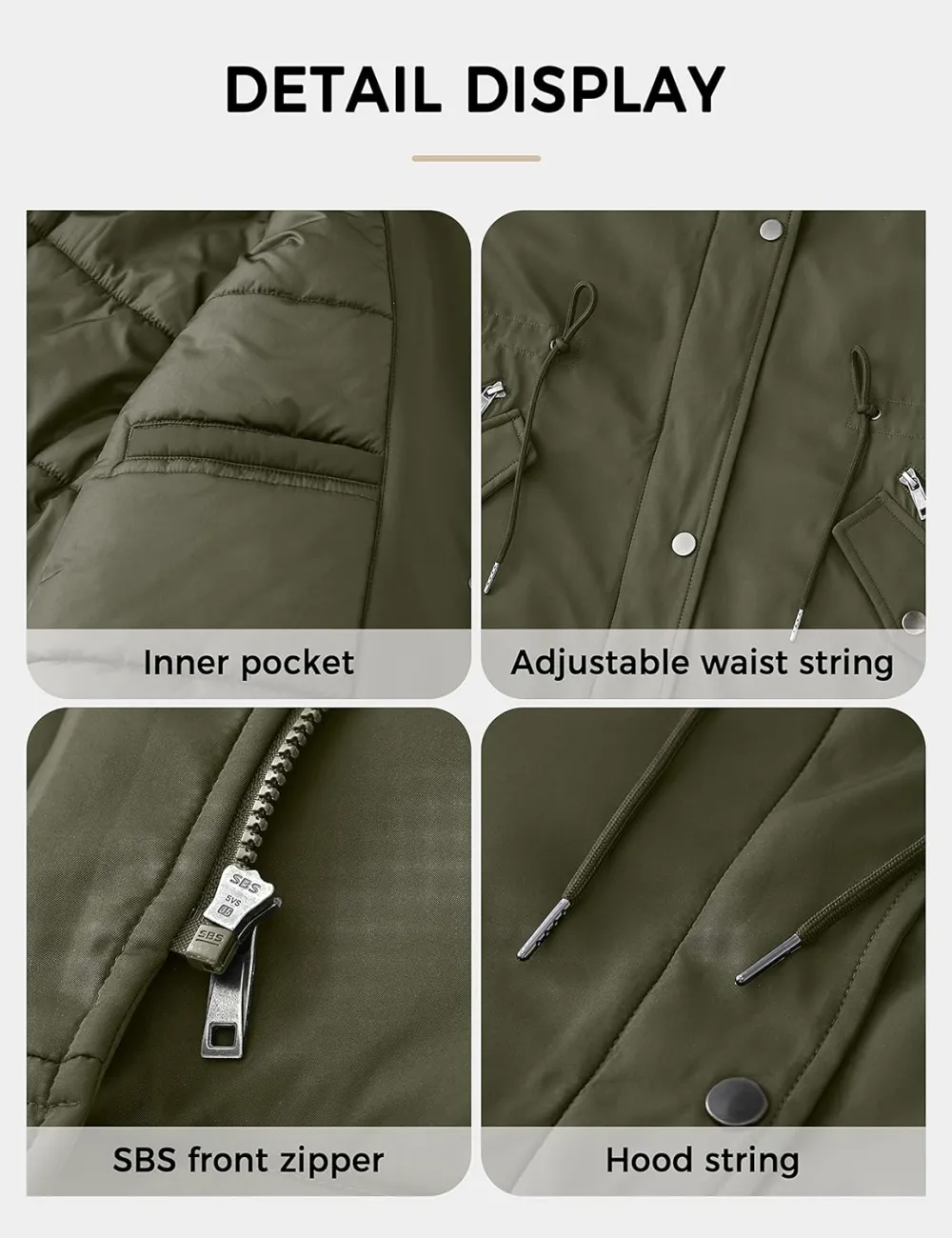 Women's Plus Size Winter Insulated Parka Coat with Faux Fur Hood