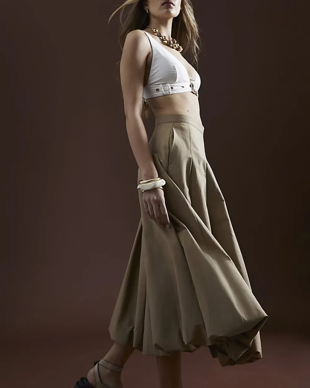 Solid Color Simple And Elegant Cotton Long Skirts