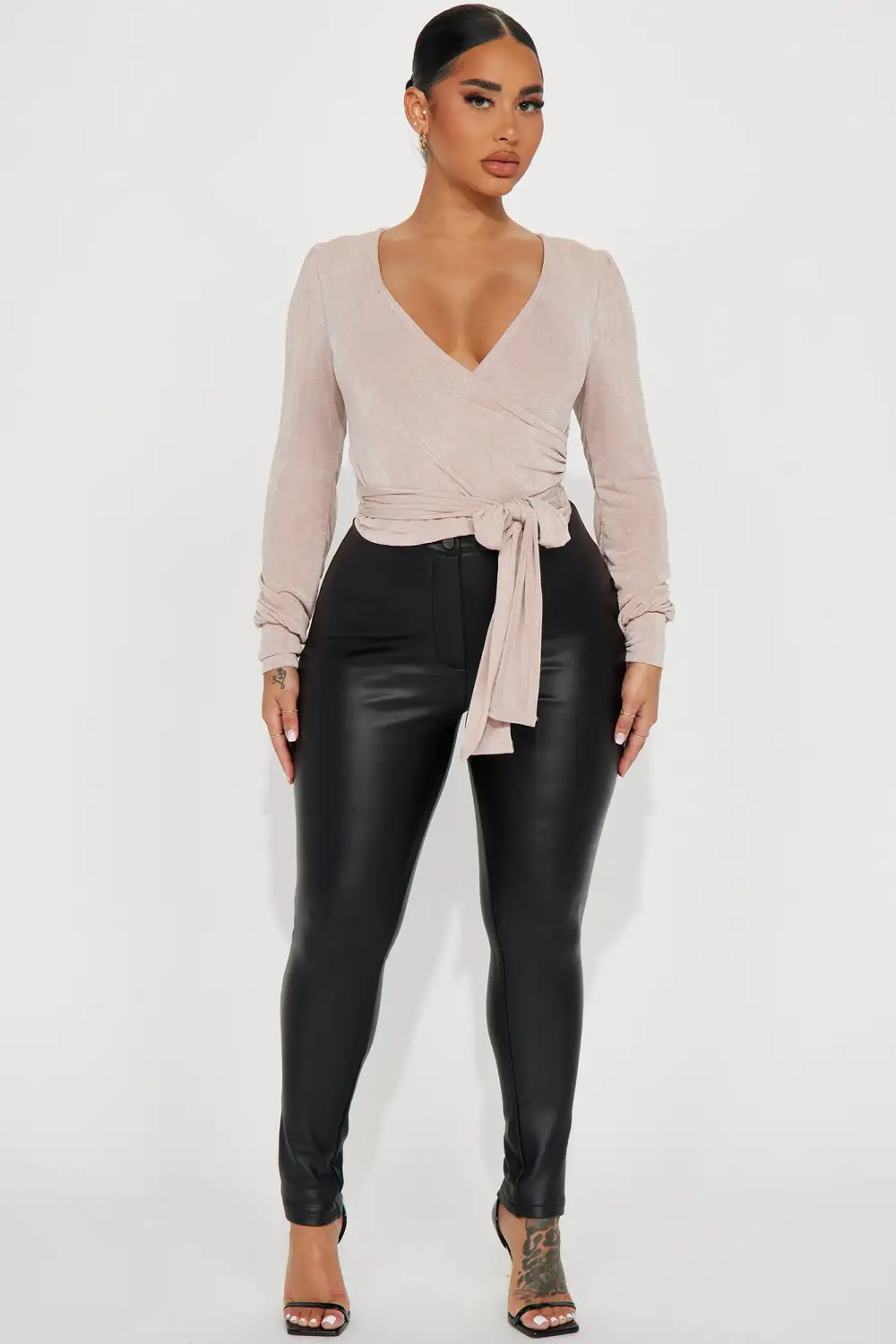 Harper Surplice Top - Stone