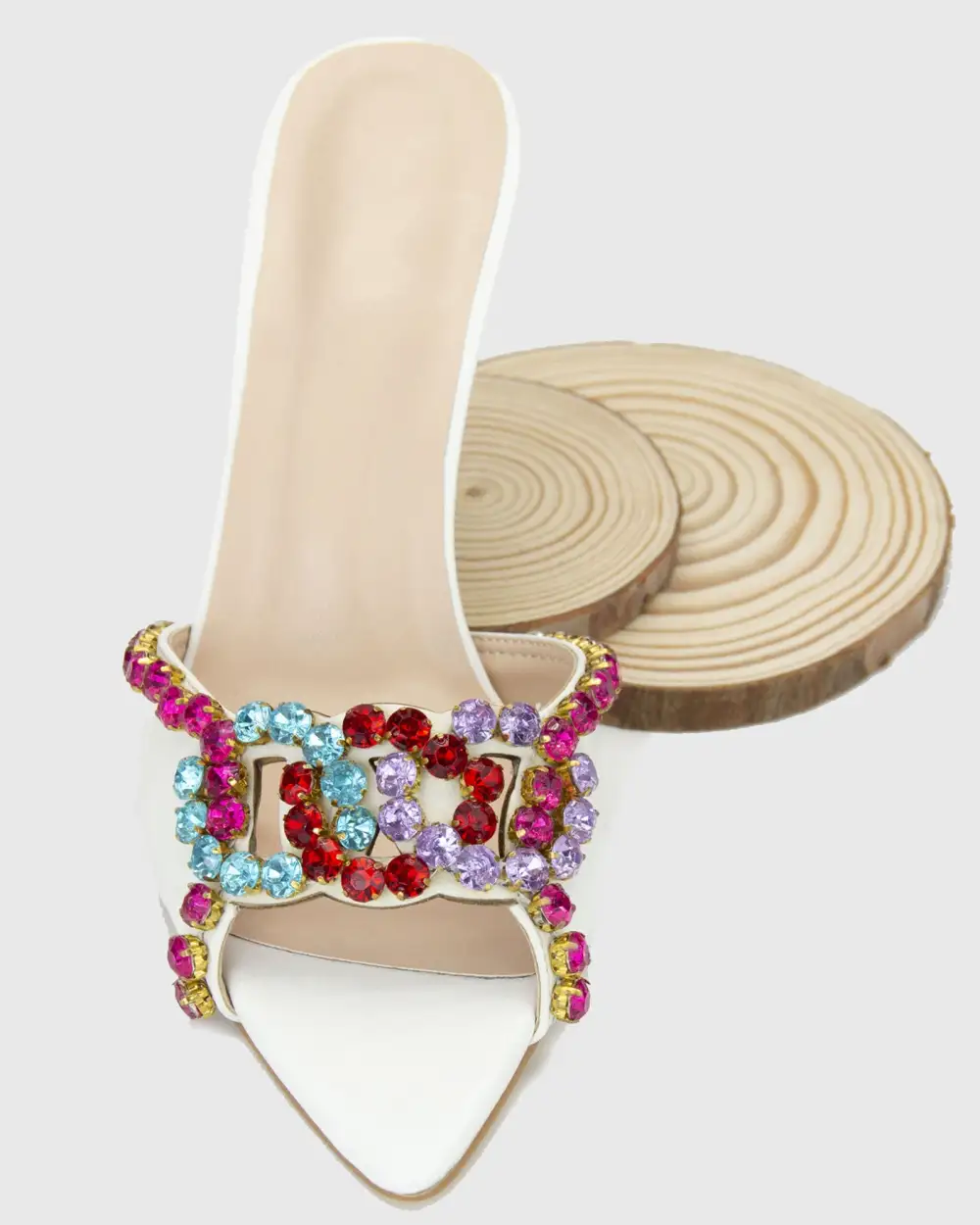 Color Rhinestone Slippers