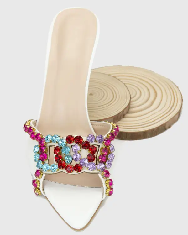 Color Rhinestone Slippers