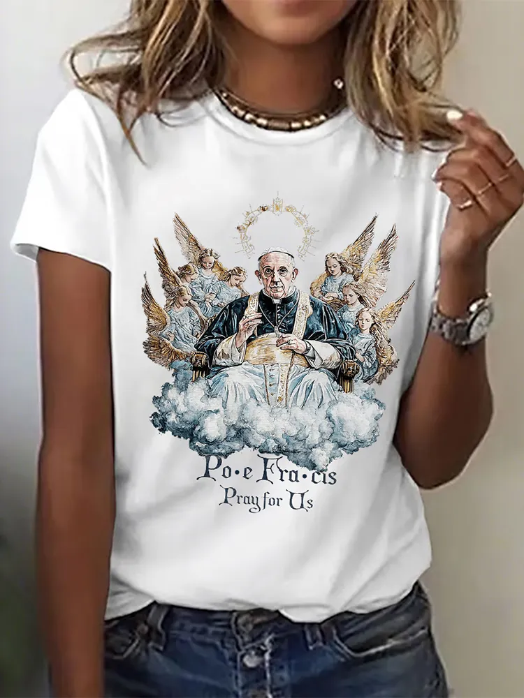 Women's Love And Mercy For All Print Short Sleeve Round Neck Cotton T-Shirt