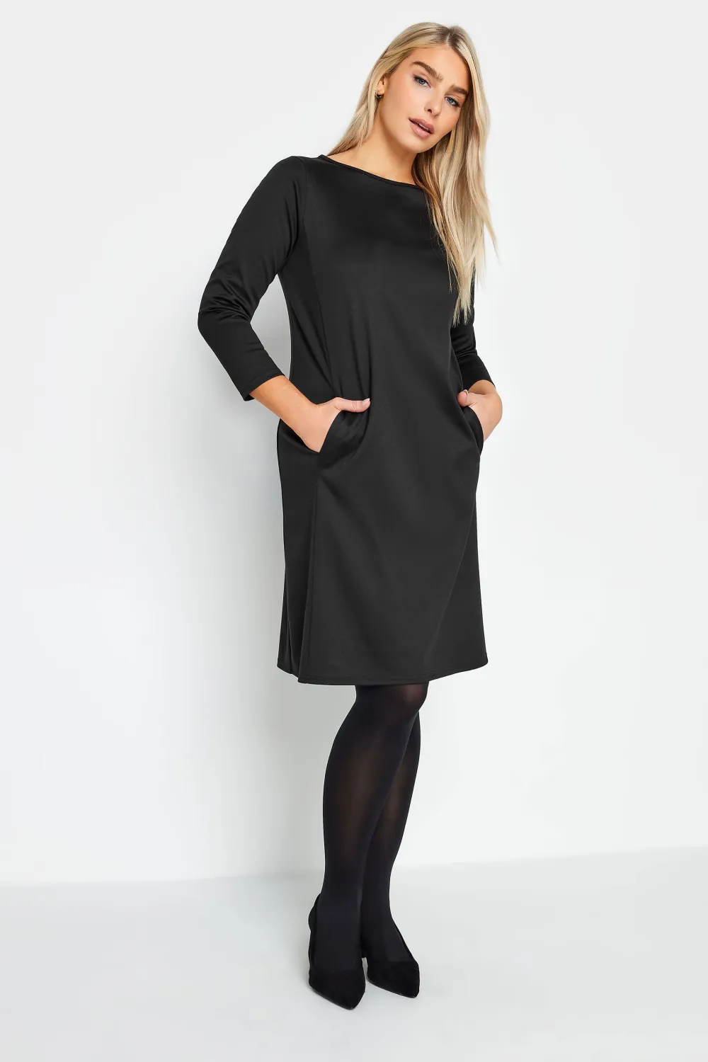 M&Co Black Ponte Swing Dress