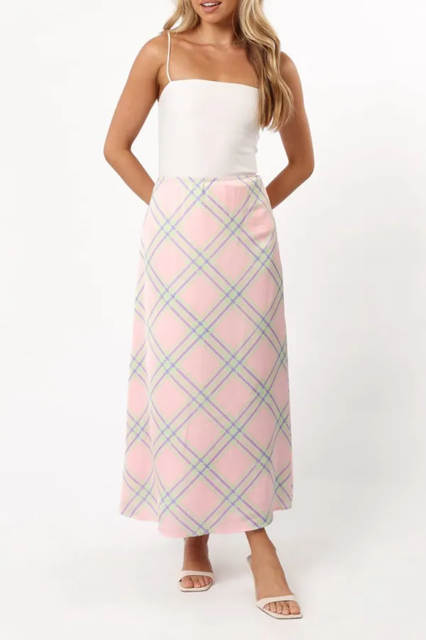RELAXED MIDI BOHO STYLE SKIRT
