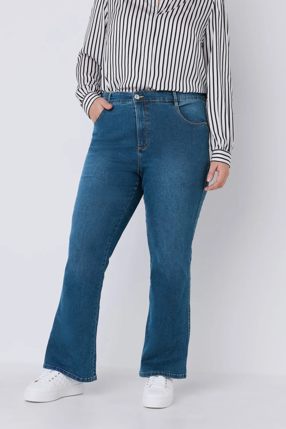 EVANS Curve Indigo Blue Denim Bootcut Jeans