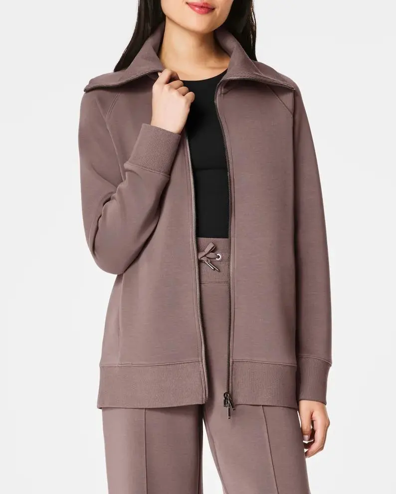 Relaxed Full Zip Casual Tunic