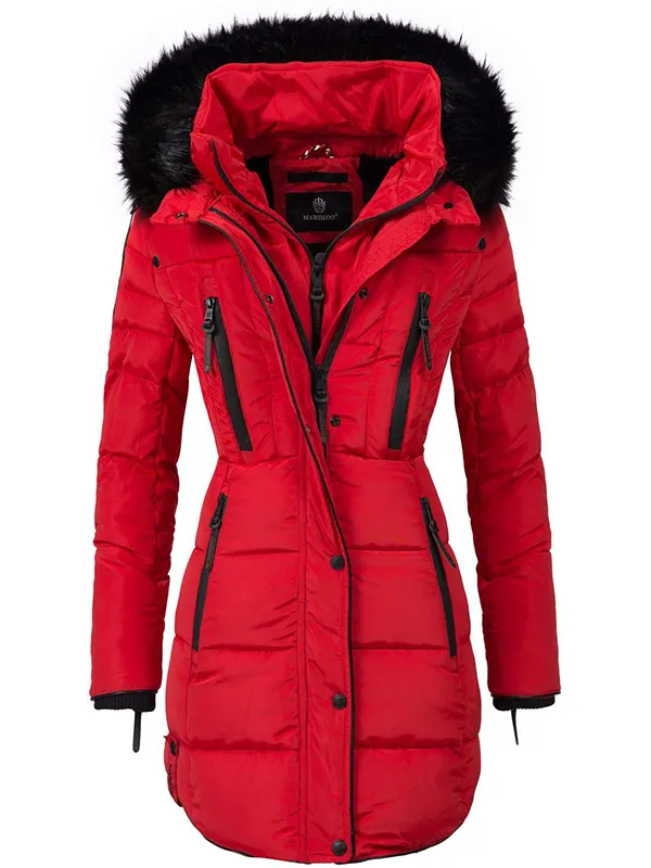 Women's winter mid-length parka coat