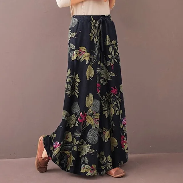 Women's Culottes Wide Leg Gauchos Pants Trousers Full Length Side Pockets Baggy Mid Waist Fashion Casual Weekend Yellow Red S M Summer Spring &  Fall