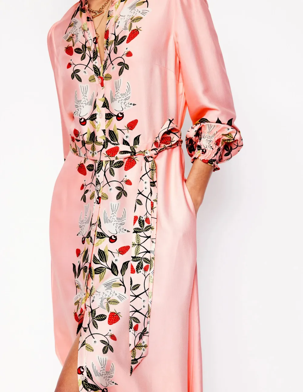 Collarless Shirt Dress