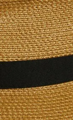 Natural/ Black Packable Hybrid Straw Fedora Visor