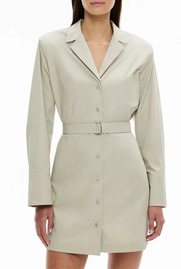 Plain Color Lapel Dress