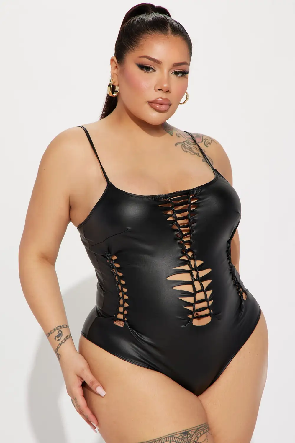 Ahmyra Cut Out Bodysuit - Black
