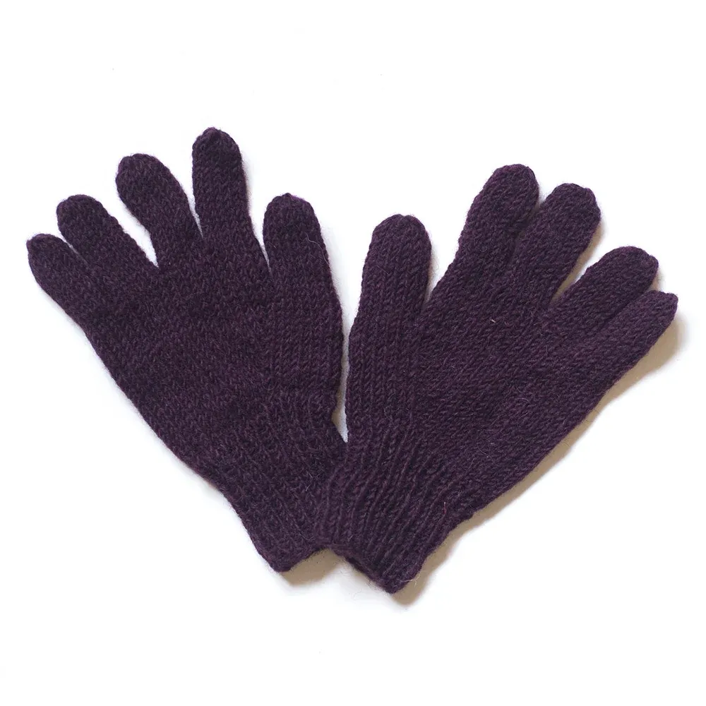 Purple Simple Knitted Gloves