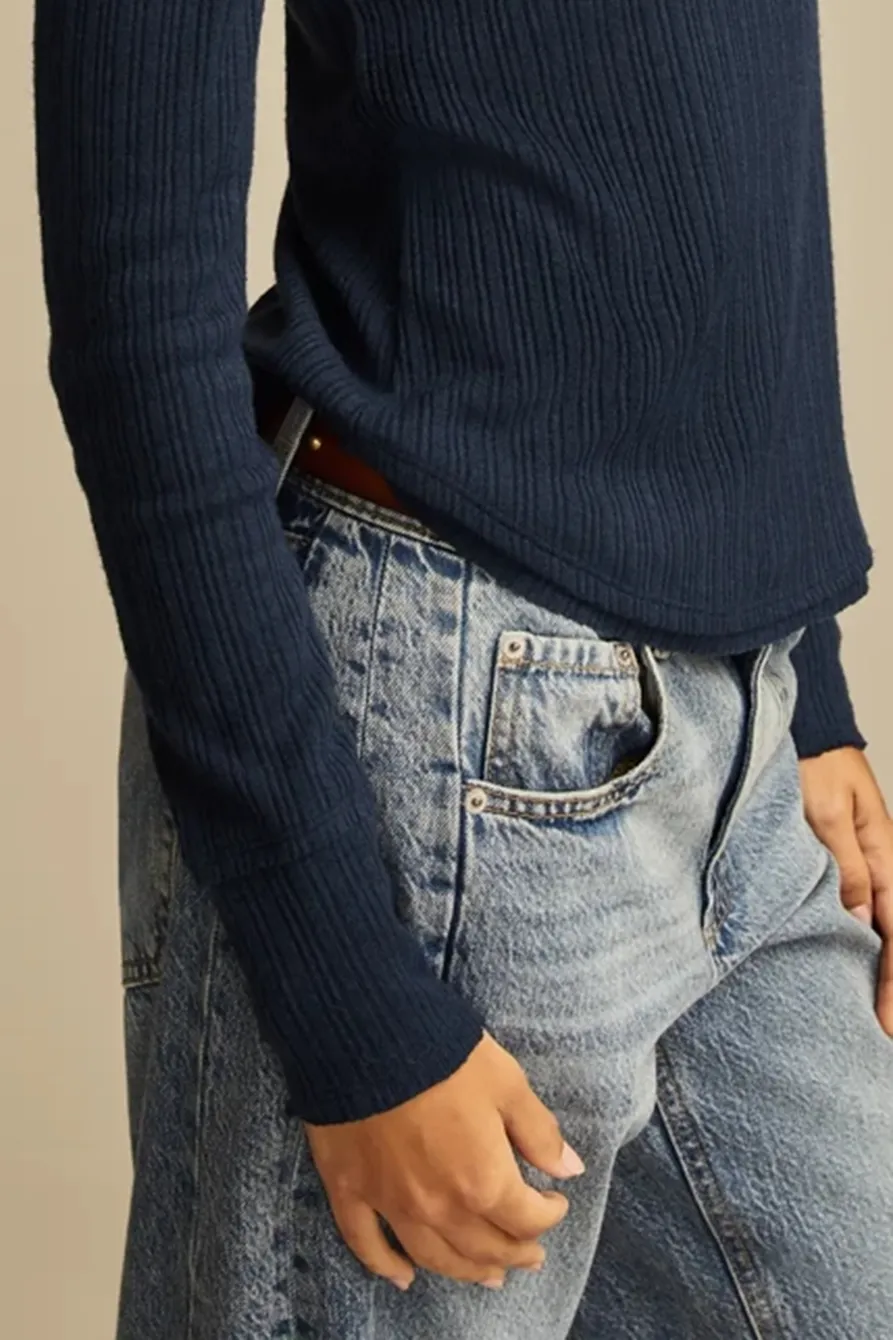 Dress Blues Cloud Lace Mix Henley