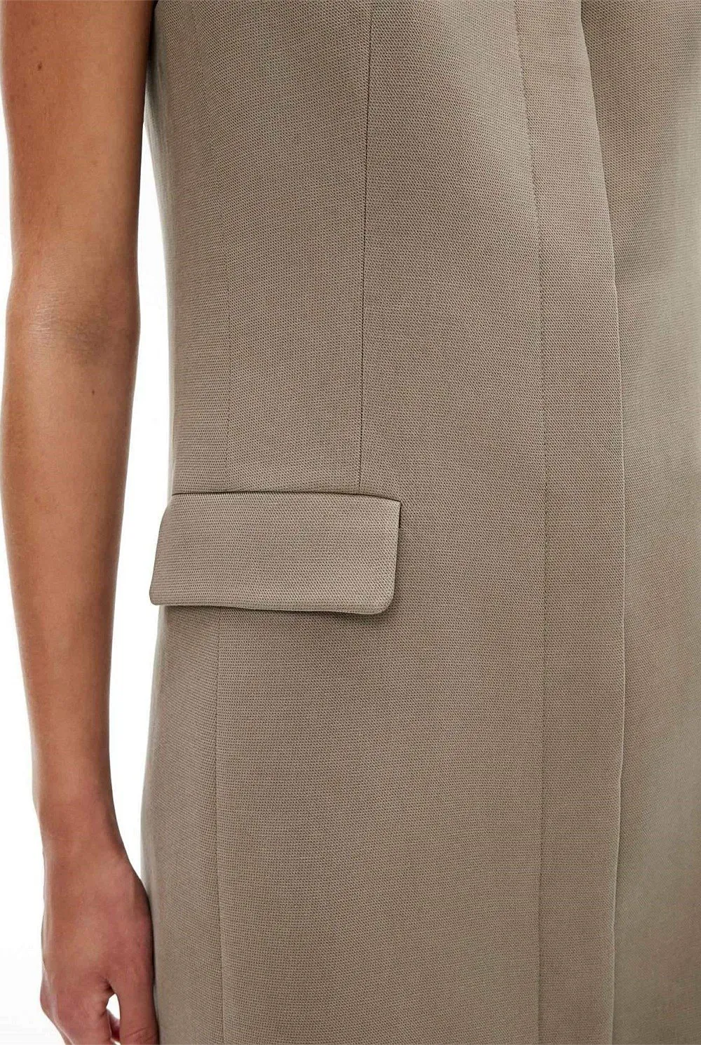 V-Neck Dress With Two Patch Pockets