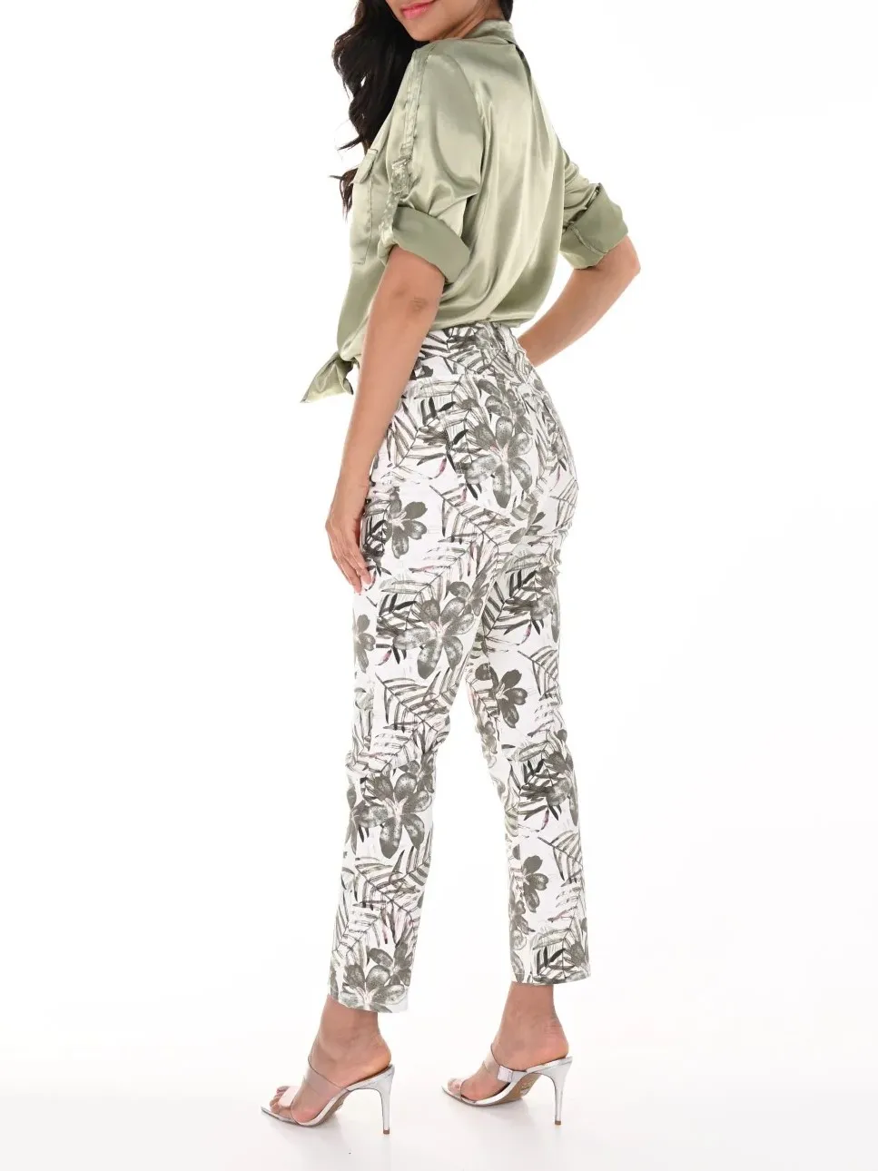 Off - White Khaki Print Ankle Pants