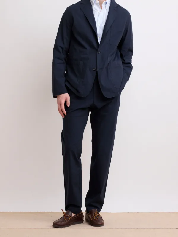 Casual Style Deep Blue Cotton Pants