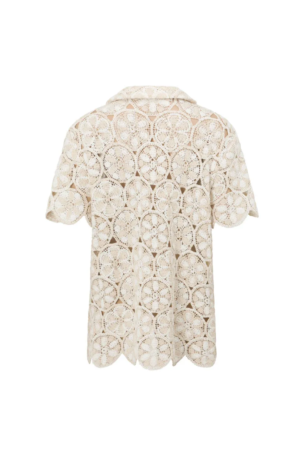 Crochet Open Work Short Sleeve Top