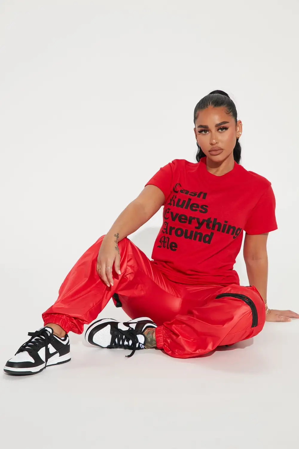 Monetary Motivation Graphic Tee - Red