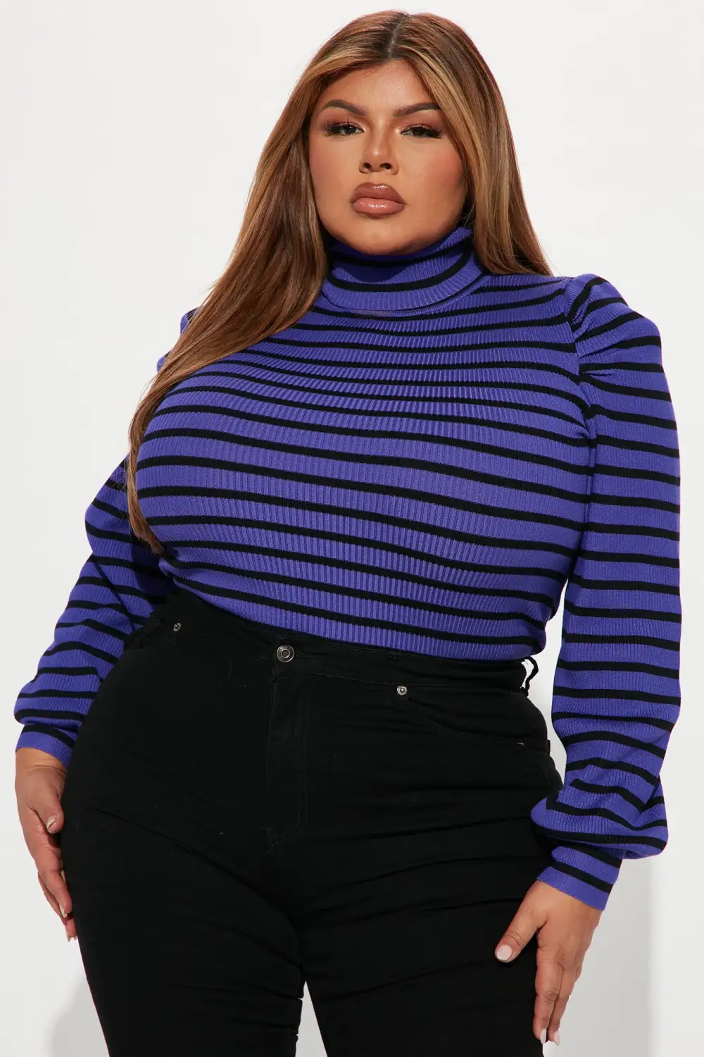 Toxic Touch Turtleneck Sweater - Blue/combo