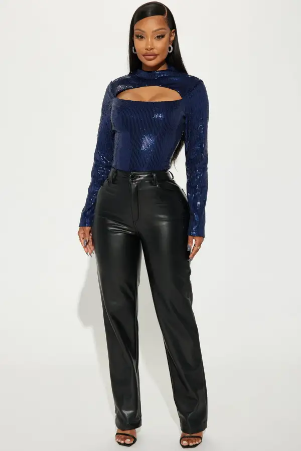 Desired Sequin Bodysuit - Navy