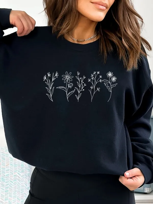 Botanical Line Art Sweatshirt