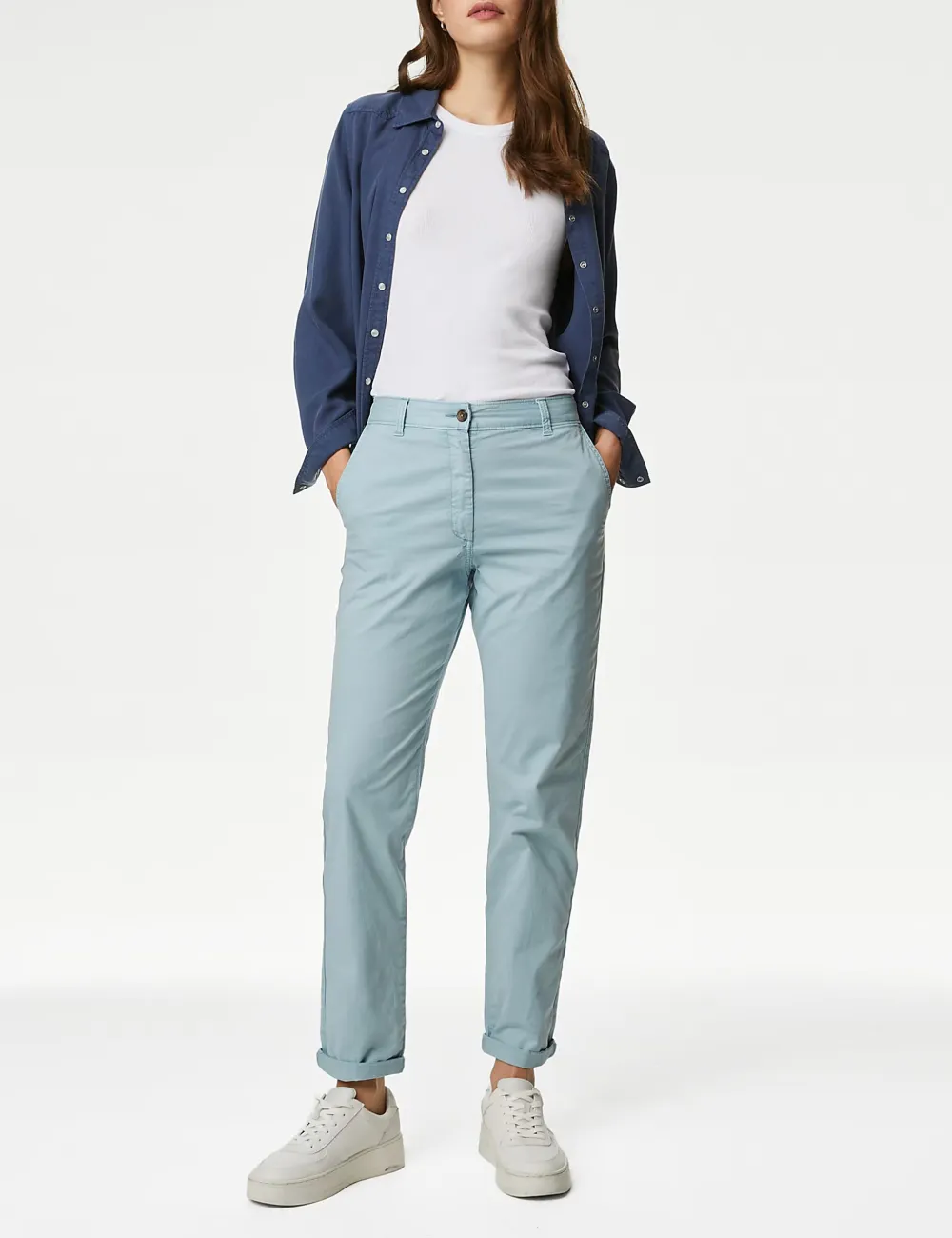 Cotton Rich Tea Dyed Slim Fit Chinos Grey