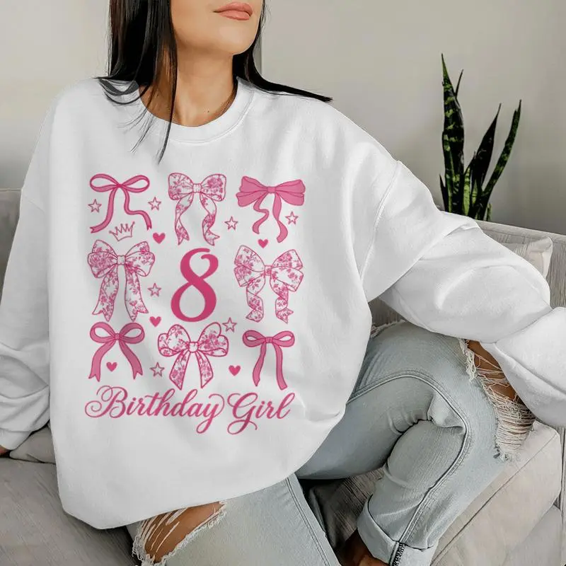 Cute It's My 8 Bday Coquette Bow 8Th Birthday Girls Women Sweatshirt